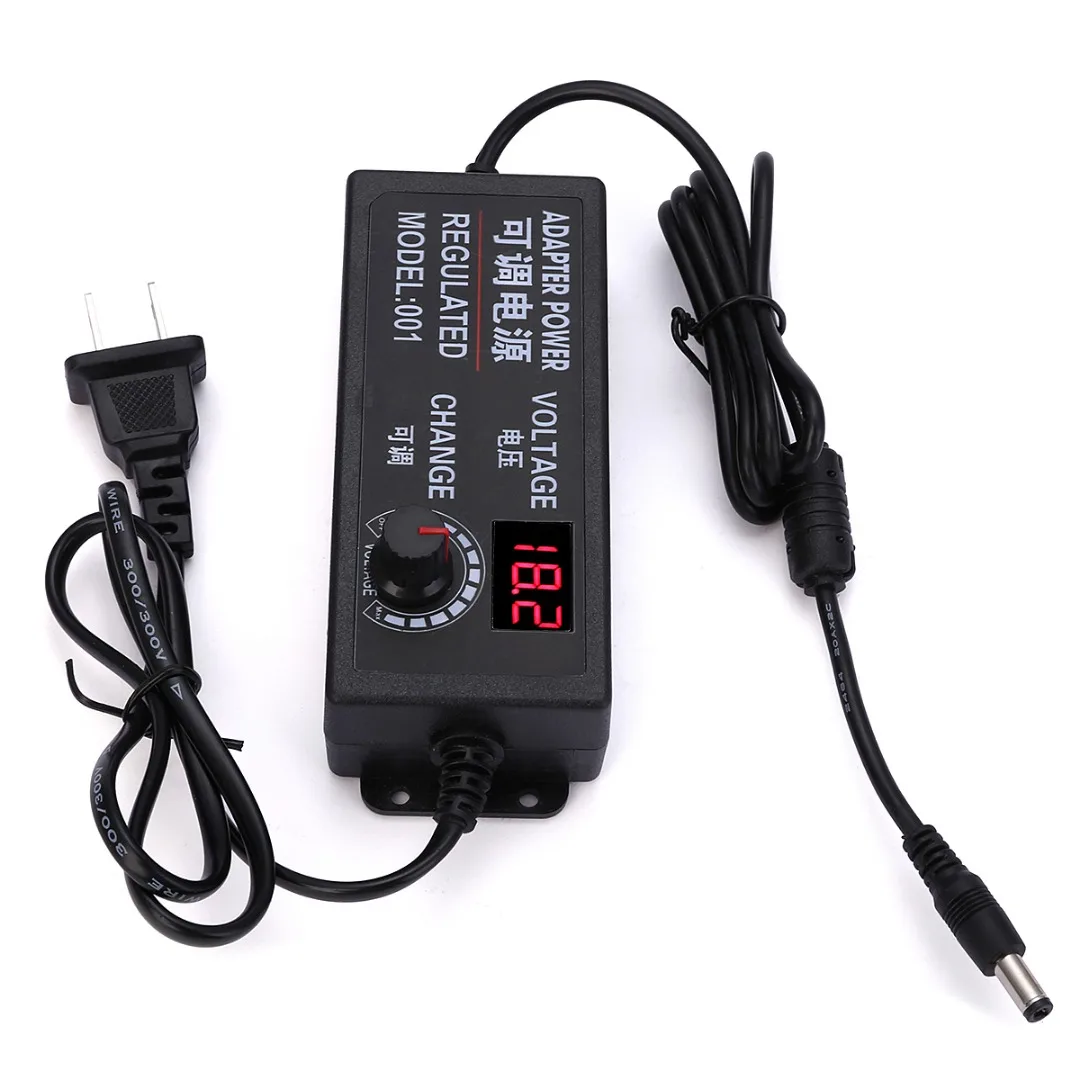 Electric Black AC/DC Adjustable Power Adapter Supply