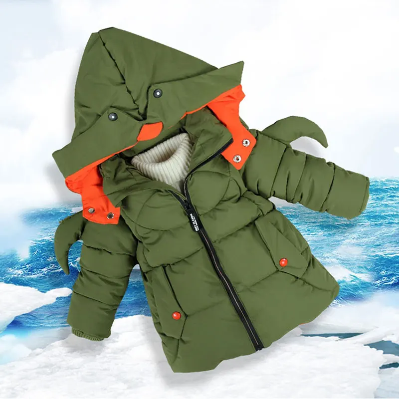 

Child Kids Boy Cartoon Cotton Hooded Jacket Autumn Winter Thick Coats Outerwear Children's Boy Clothing School Clothes for 3-9T