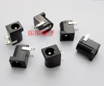 

100Pcs Hot Sales High Quality DC-005 Black DC Power Jack Socket Connector DC005 5.5*2.1mm 2.1 socket Round the needle