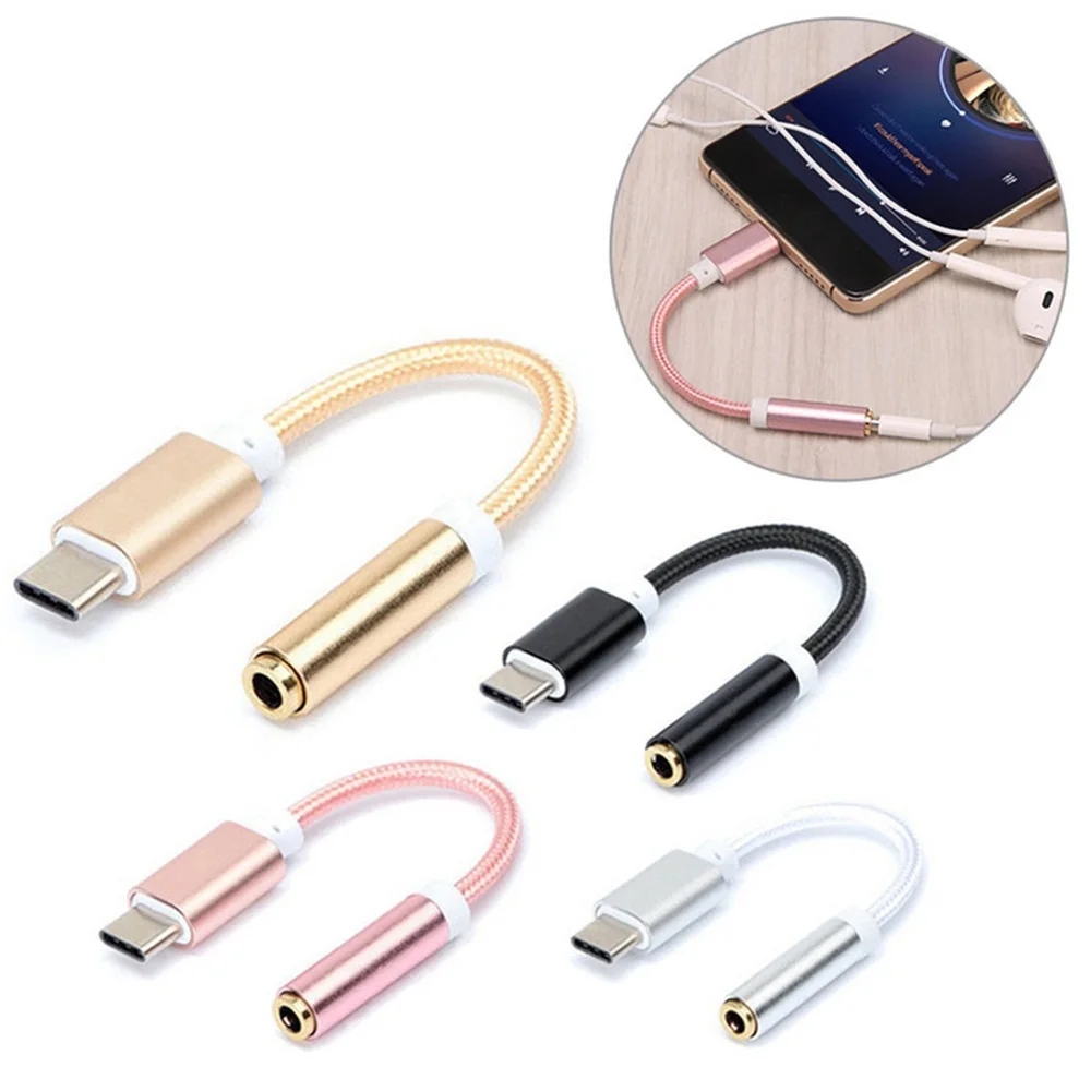 

USB Type C To 3.5MM Earphone Cable USB-C Male 3.5MM AUX Audio Jack Adapter Type-C 3.5 Converter For Earphone Xiaomi Letv2 Phone