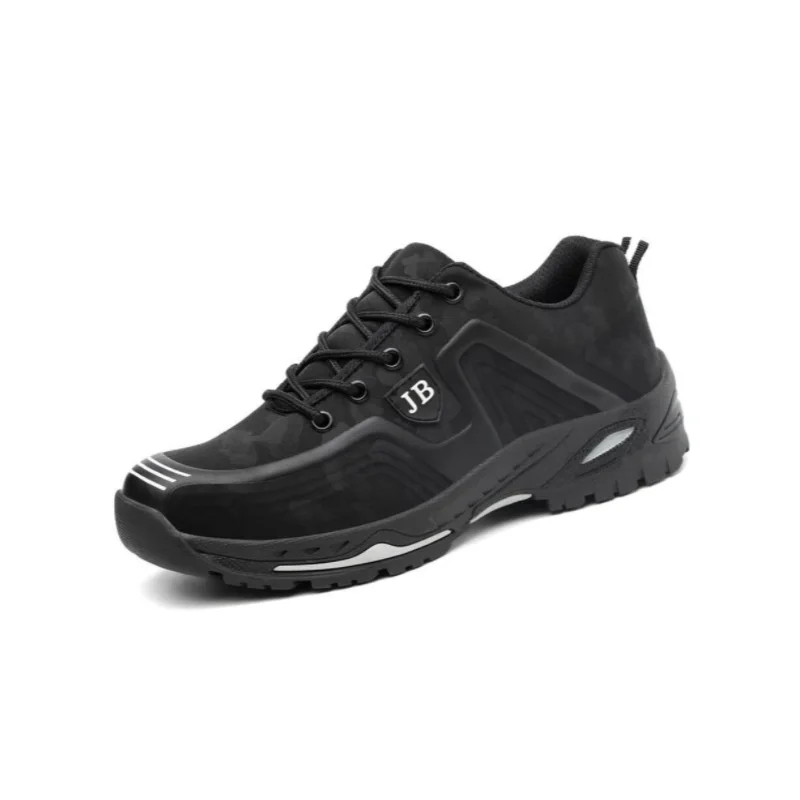 ODBL/Лидер продаж; Прямая поставка; мужские и женские защитные ботинки; уличная дышащая мужская обувь со стальным носком; устойчивые к прокалыванию рабочие кроссовки - Цвет: Черный