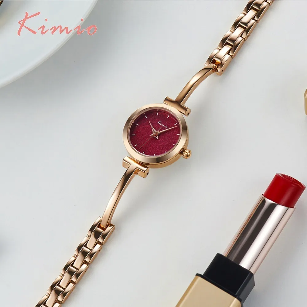

KIMIO Shine Dial Women Watches Rose Gold Bracelet Watch Woman Luxury Brand Alloy Women's Watch Quartz Wrist Watches For Women