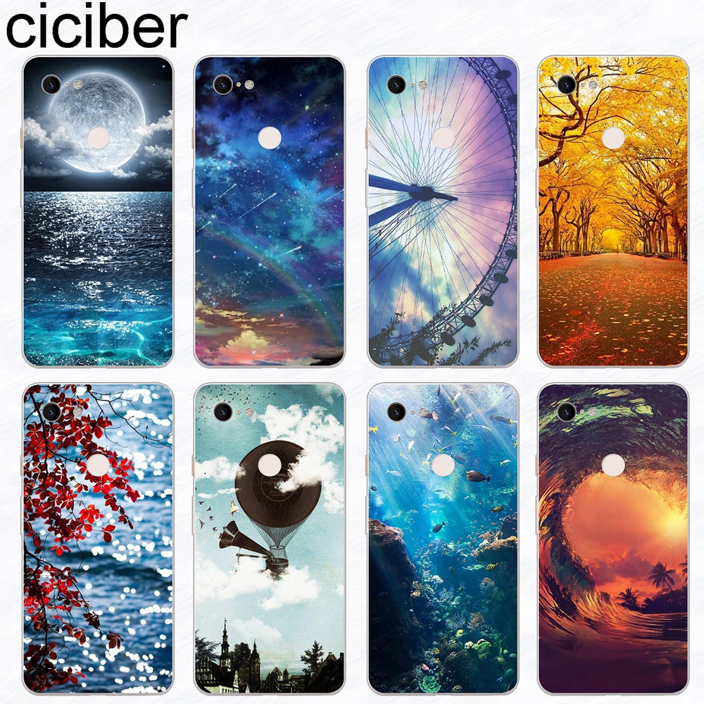 

ciciber Ferris Wheel Landscape Phone Cases Funda for Google Pixel 3 2 XL Fashion Case Silicone TPU Cover for Pixel 3XL 2XL Coque