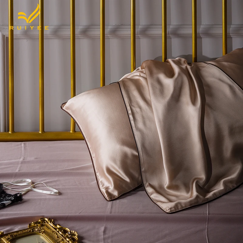 16m m Envelope pillow case Single side Silk Pillow case RUIYEE brand Satin Pillow Cover 100