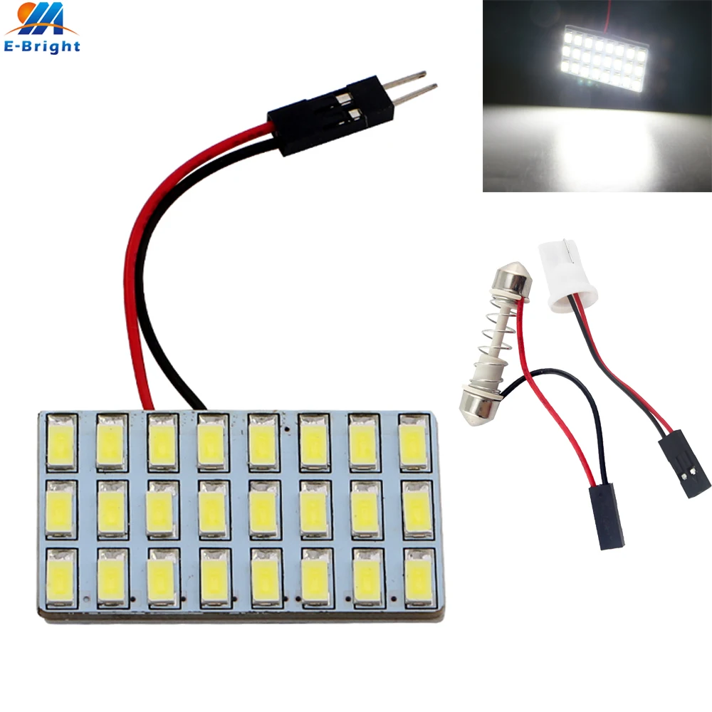 YM E-Bright 10-100 шт./лот 45 мм * 25 T10 5730 24 SMD светодиодные панели для чтения внутри с + Festoon Dome