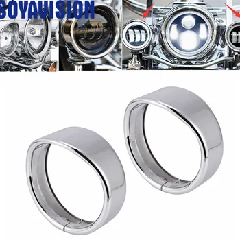 

1Pair Motor 4.5" Visor Style Passing Lamp Trim Ring 4 1/2" Auxiliary Lamps For Harley Touring Electra Glide Street Glide FLHX