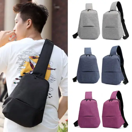 

Fashionable Men Women Unisex Casual Chest Bag Outdoor Travel Sport Shoulder Sling Backpack Pure Color Simple Joker Cross Body