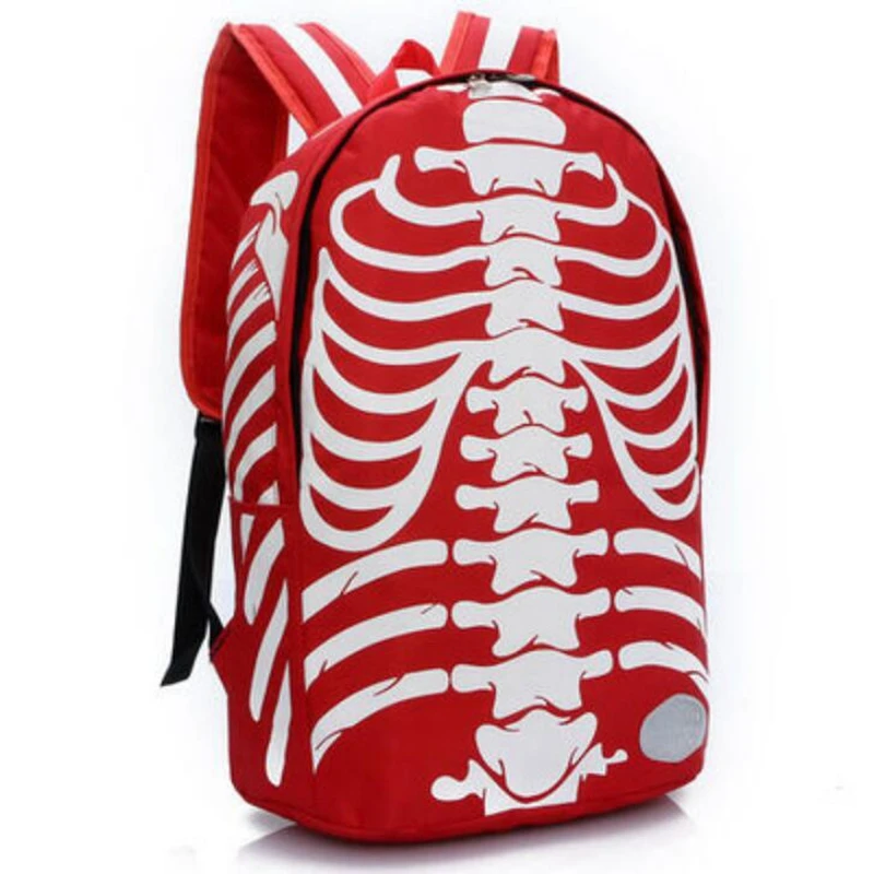 2017 Fashion Nylon Skeleton Printing Backpacks for Teenagers Men Travel Back Bag Women Schoolbags for Boys