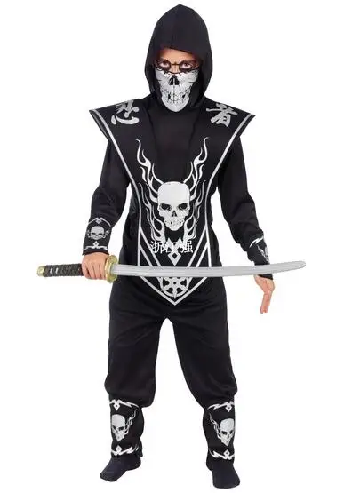

Children Super handsome Boy Men black ninja warrior costumes Halloween Csoplay party game performance clothing Samurai Costume