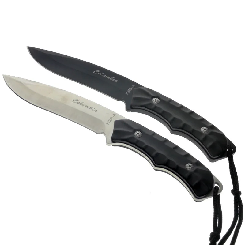 Mengoing Wilderness Survival Fixed Blade Knife 440C Steel Sanding Matte Black Predator Hunting Knives Nylon Sheath | Инструменты