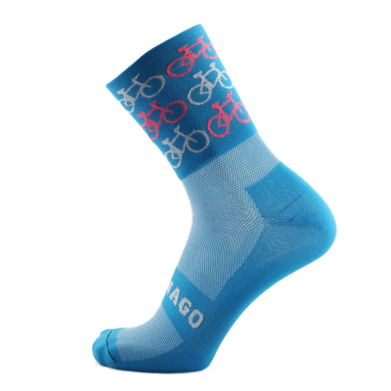 ZHUIYAN новые унисекс профессиональные брендовые дышащие спортивные носки для шоссейного велосипеда носки для спорта на открытом воздухе гоночные велосипедные носки - Цвет: Небесно-голубой