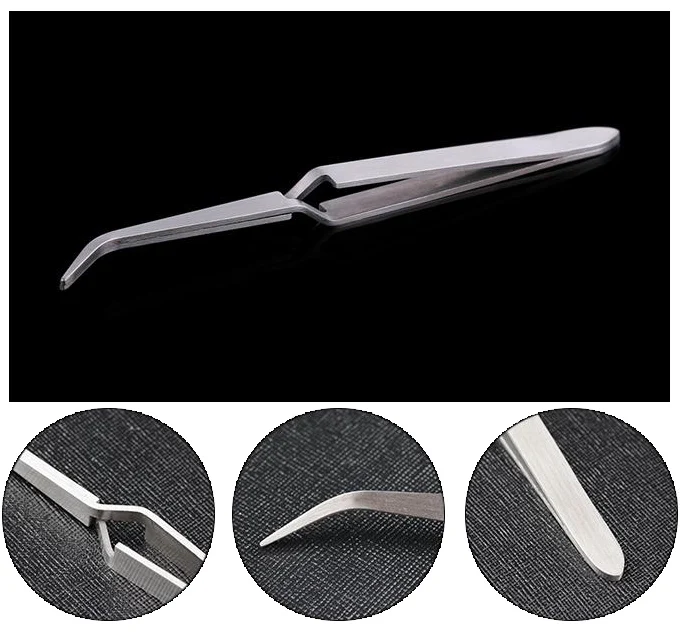 

Angle Tipped C Curve Acrylic Manicure Nail Polish Art Pincher Tweezers Tool