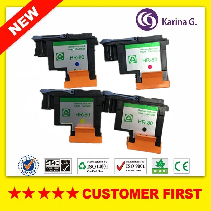 

1 Set for HP80 printhead for HP Designjet 1000 1050c 1055 Ink Cartridge Head for HP80 printhead 4 color