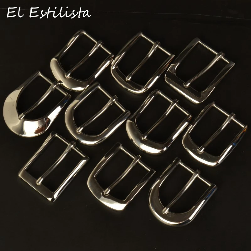 100 Pure Stainless Steel Belt Buckle Mens Pin Buckles Suit 4cm Leather