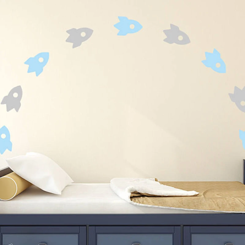 Rocket Wall Decal Vinyl Transportation Wall Sticker For Kids Bedroom