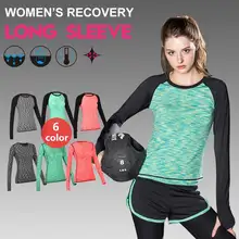 Women Long Tee QUICK-DRY Brand Tops Exercise Runs Yogaing Clothing T-Shirt Workout Vest Fitness Gymming Sporting Shirts Clothes