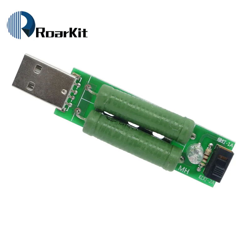 Usb тестовое оборудование мини разгрузочный резистор 2A/1A с переключателем 1A Green led