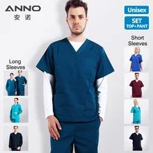 ANNO больница медицинские скрабы набор для ухода униформа одежда красота униформа для салона Медсестры скраб рубашка завод Хирургическая Одежда