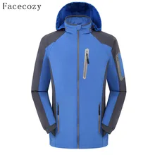 Facecozy Мужская Весенняя Осенняя быстросохнущая флисовая куртка для кемпинга с молнией спереди из кусков с капюшоном тонкое пальто для рыбалки