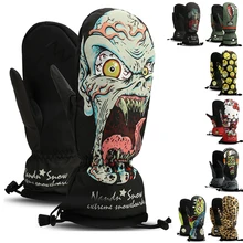 Прямые продажи, американские женские/мужские/Детские лыжные перчатки, зимние теплые плюшевые перчатки для сноуборда, водонепроницаемые перчатки для снегохода, мото перчатки для катания на лыжах