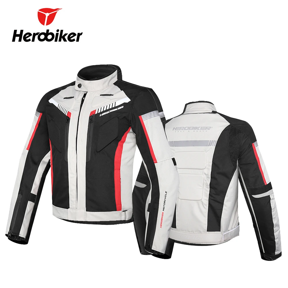 

HEROBIKER Autumn Motorcycle Jacket Men Waterproof Windproof Chaqueta Moto Jacket Riding Racing Motorbike Protective Gear
