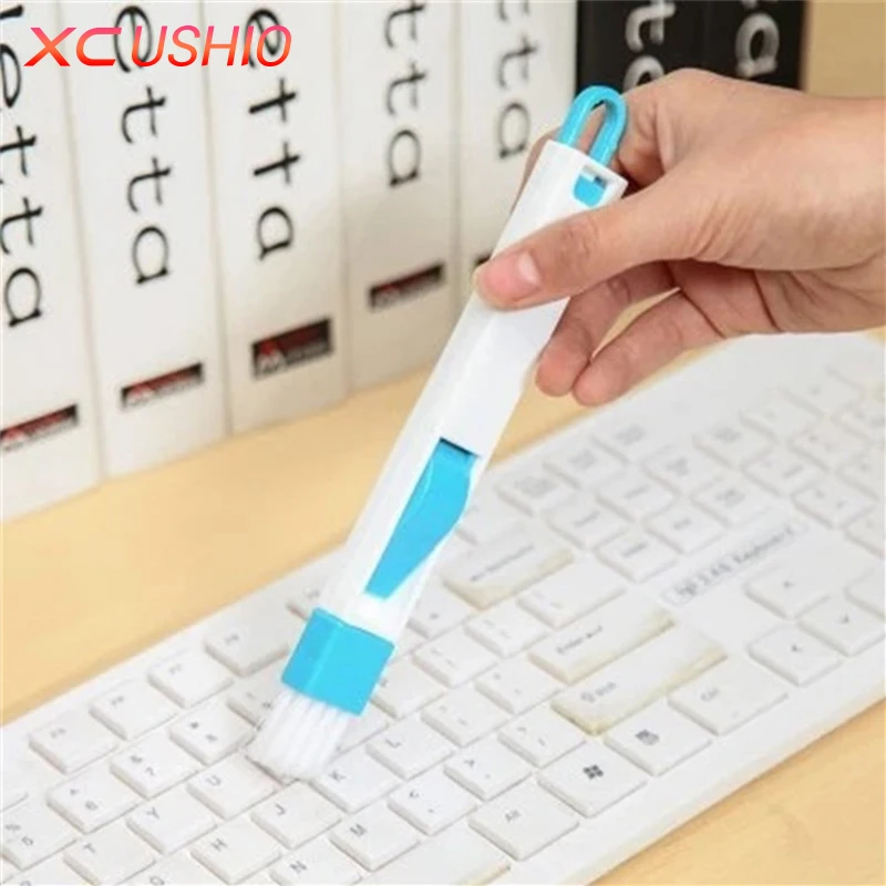 

2 in 1 Multifunctional Window Groove Cleaning Brush with Dustpan Keyboard Gap Corner Dust Removal Brush Cleaning Tools