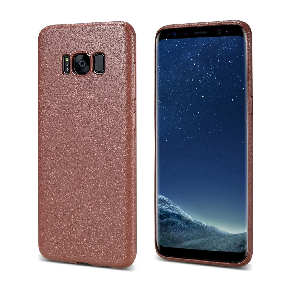 Ультратонкий кожаный чехол FLOVEME для samsung S8 S9 Plus Note 9, деловой чехол для samsung Galaxy S8 S9 Plus, задняя крышка samsung s8 чехол чехол на самсунг s8 чехол - Цвет: brown