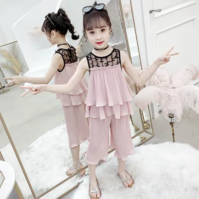 girls clothing sets vest +trousers 2 pieces summer 2019 blue color ...