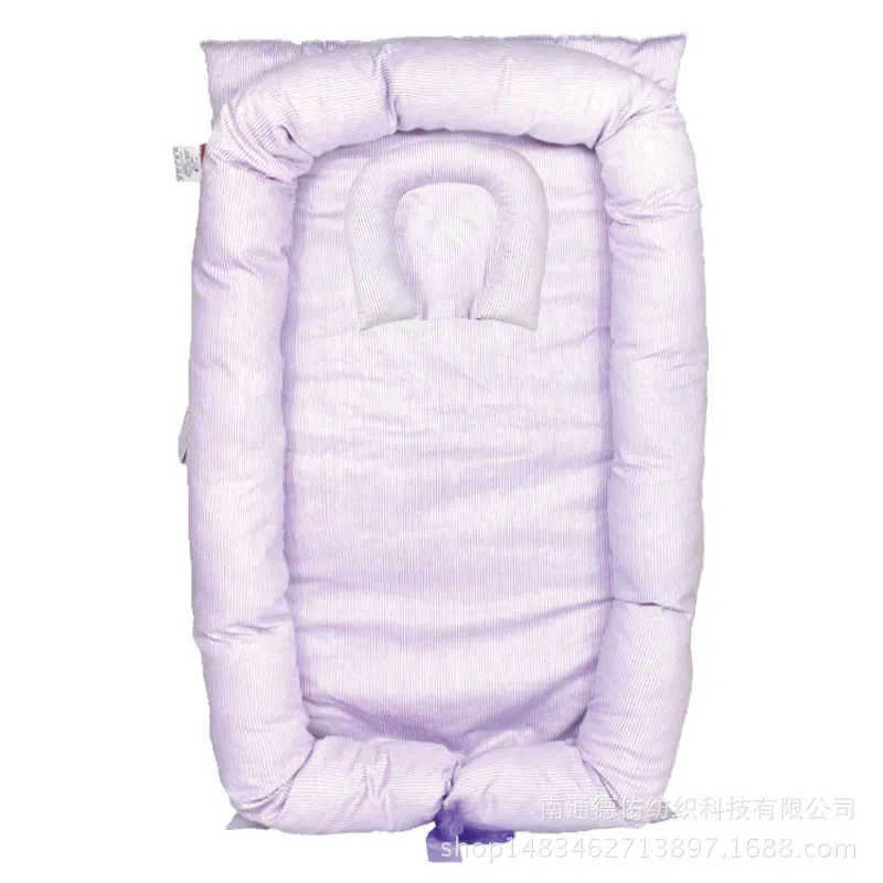 Сетка для новорожденных детская колыбель переносная люлька для кроватки бампер подушка для путешествий Bebe отдых люлька с подушкой - Цвет: purple