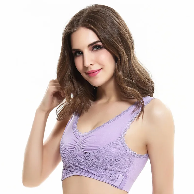 Novel Style Front Cross Buckle Sports Bra U Model Beauty Back Underwear Womens Wireless Yoga Running Bras-7