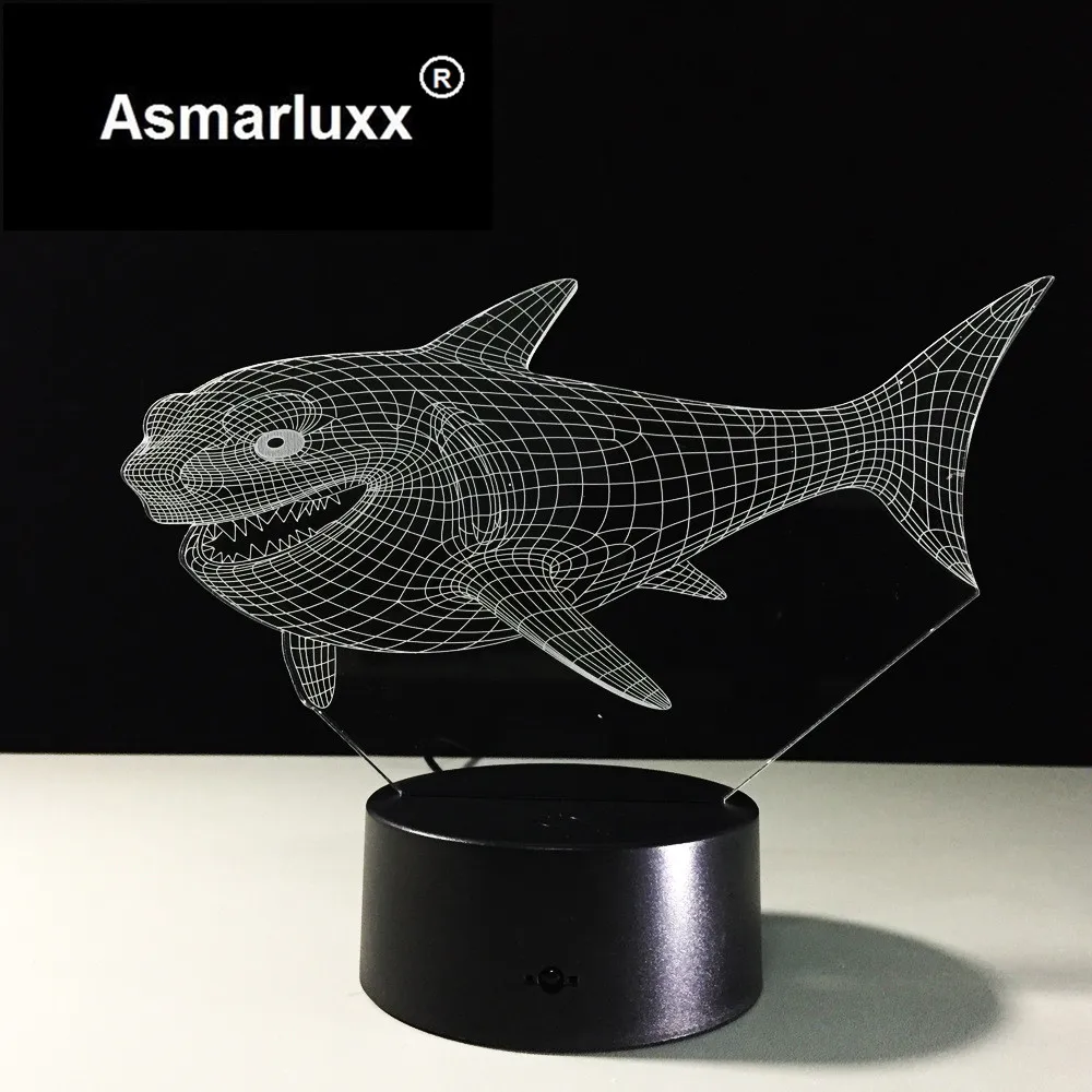 Asmarluxx Shark 3d led lamp0008