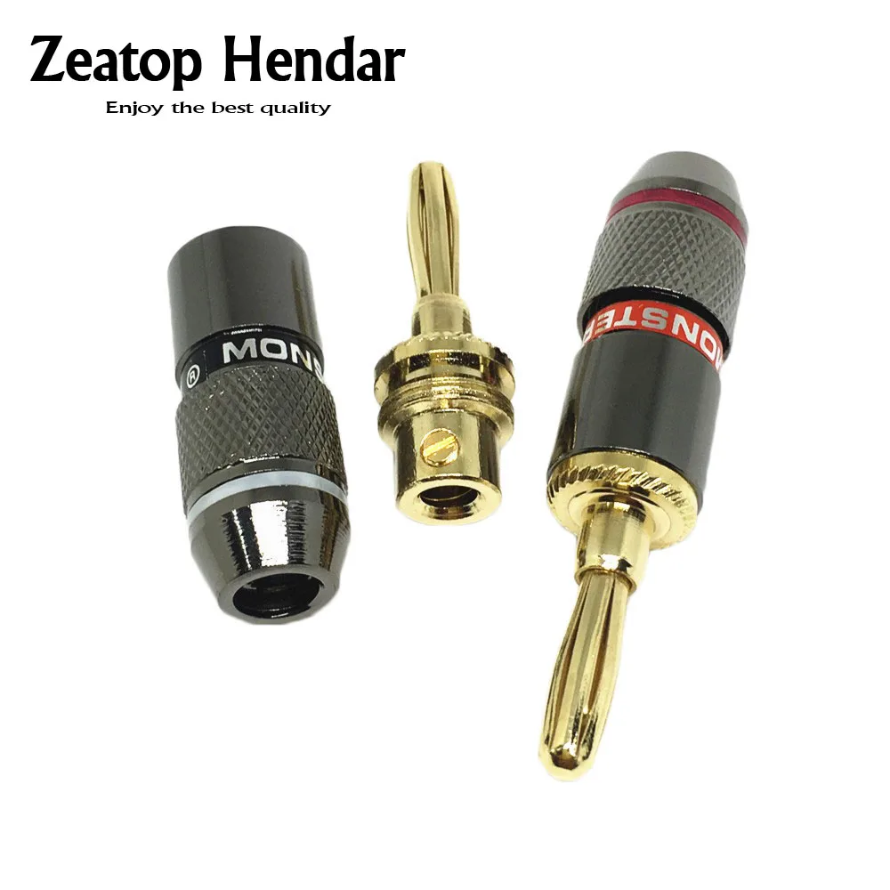 4Pcs New Audio Speaker Cable Banana Jack Plug Audio Power Speaker