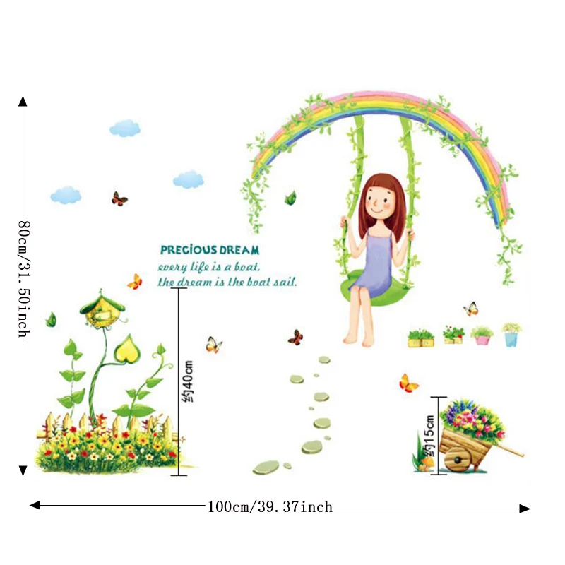 Zs наклейка Свинг Девушка Наклейка на стену s детская комната Домашний декор Свинг девочка виниловая Детская комната Наклейка в детскую комнату декор для детской комнаты - Цвет: ay7264