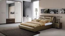 БОЛЬШОЙ мягкая кровать king size PU + ПВХ кожа мягкая кровать C361