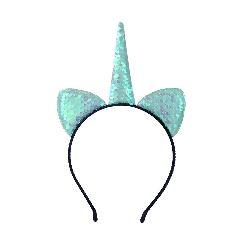 8 цветов новая повязка на голову "Единорог" Флип рыбы Детские аксессуары для волос для мальчиков и девочек повязка на голову день рождения головной убор праздничный подарок