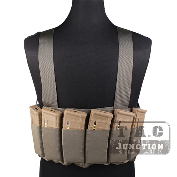 

Emerson Tactical Combat Adjustable High Speed Chest Rig Foliage Green Carrier Vest with Six Pack M4 M16 Magazine Mag Pouches