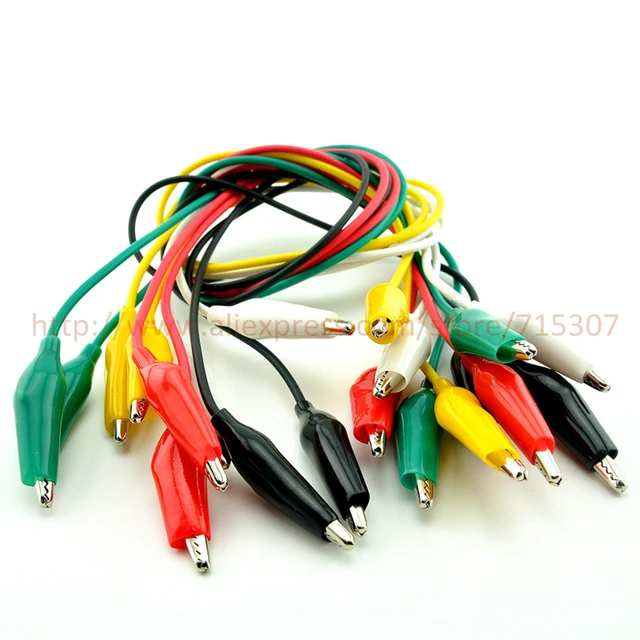 5 colors double ended alligator clips jumper wire mini test clips with