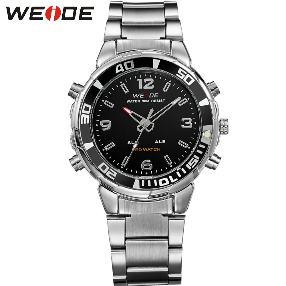 WEIDE Светодиодные Часы Мужские Наручные Водонепроницаемые Спортивные Полной