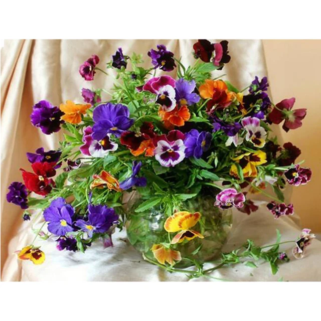 Красочный Цветок DIY Алмаз Вышивка Алмаз Живопись Вышивки Крестом Комплект Home Decor Горный Хрусталь Круглый Полный Алмазов Цветочные LX