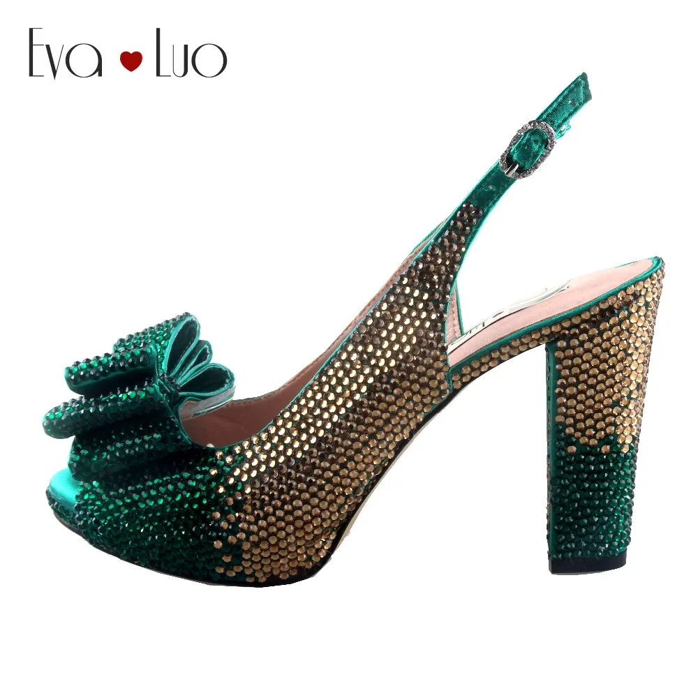dark green and gold heels