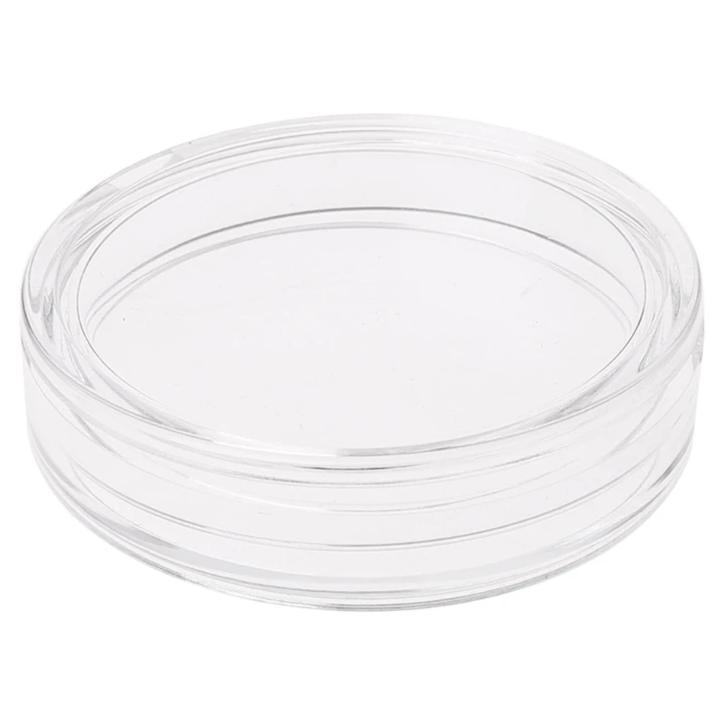 

OOTDTY New 38.6mm 3pcs Clear Round Acrylic Coin Capsule Storage Box Holder Case For Silver 2 oz