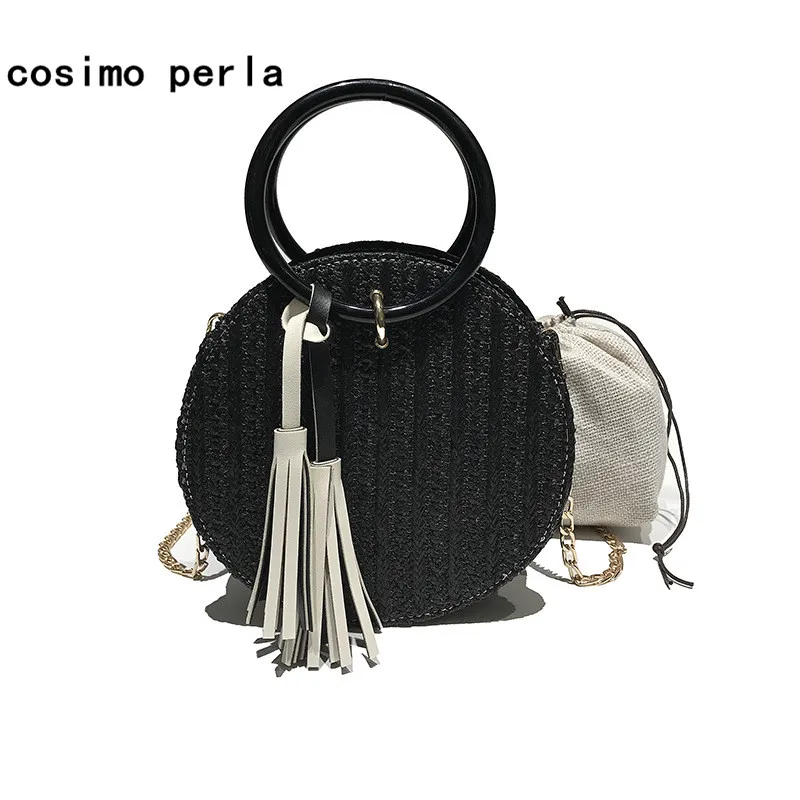 Round Crossbody Bag Straw