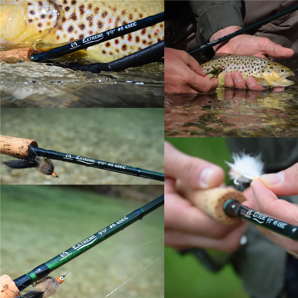 Maximumcatch 3/4/5/6/7/8/10WT Fly Rod 9FT 4 шт. средней скорости графит IM8 Fly удочка