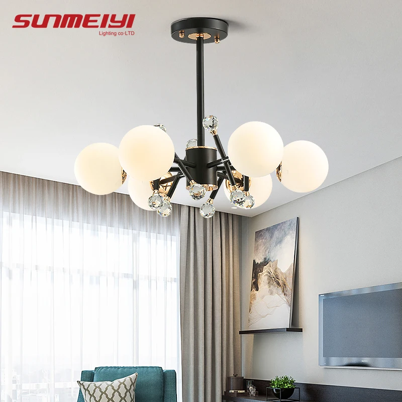 

Modern LED Crystal Chandeliers Hanging Lamp For Bedroom Loft Living room Nordic Suspension Home Lighting LED Cristal Lustres