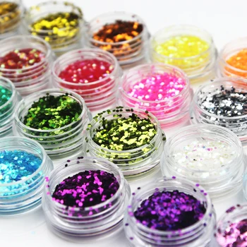 

Glitter Nail Art Paillette Ongles Paillettes 24 Jar Bling Unhas Sequins Powder Poudre 1mm Flakes Hexagon Kit Decoracion 527