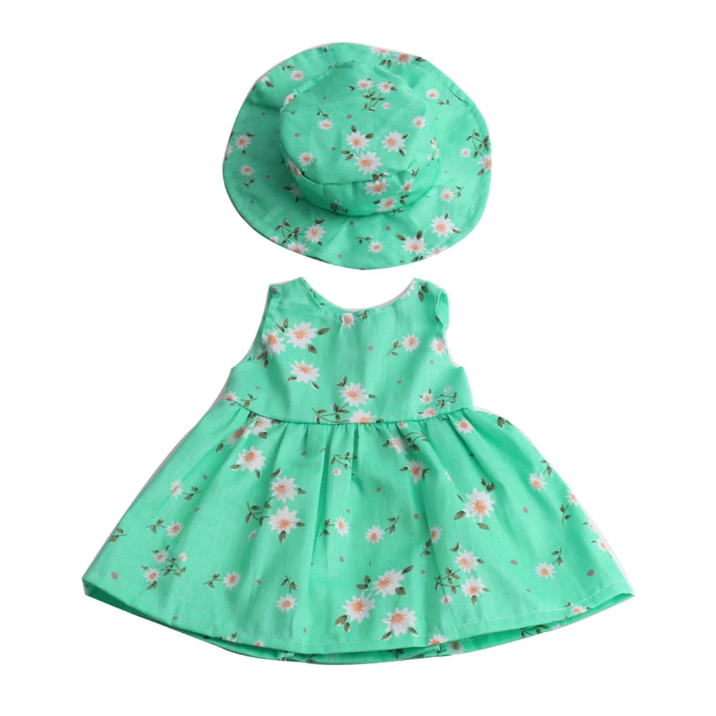     My Life Dolls Clothes Stylish Floral Dress Hat Outfit Suit Accessories Green Floral