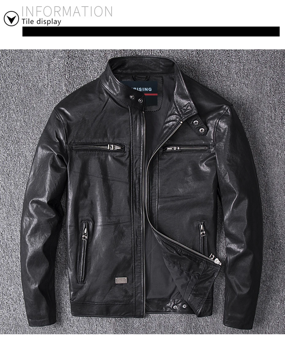 Holyrising Genuine Leather Jacket Men Coats Genuine Sheepskin Leather Male Motorcycle Leather Jacket Winter Coat 18908-5 sheepskin leather jacket mens