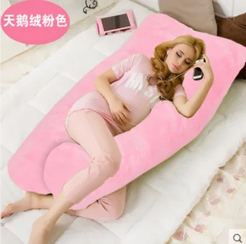 

Velvet U type pillows Body pillow For Pregnant Women Side Sleepers Waist pillow including filler 5colors