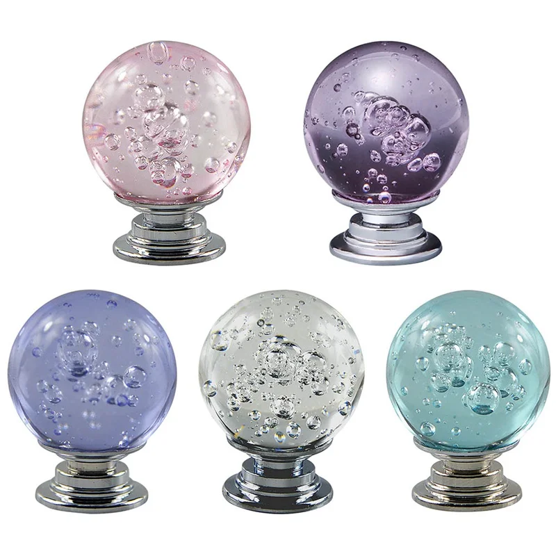 

Hot One set Creative Design 30mm K9 Crystal Bubble Faces Ball Knobs Furniture Drawer Cupboard Dresser In Chrome Pull Handle