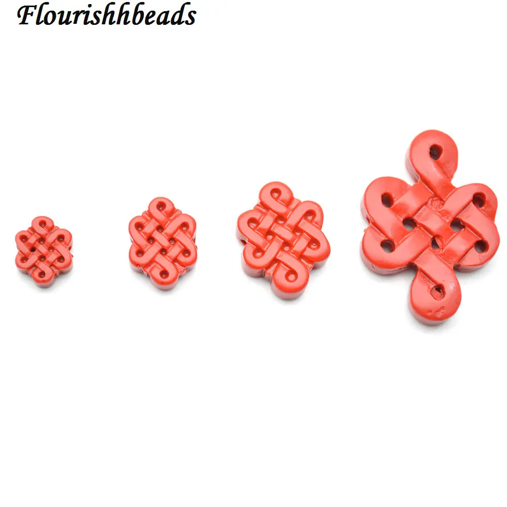 

Various Size Natural Red Cinnabar Chinese Union Knot Stone Loose Beads Traditional Jewelry Findings 50pc per lot